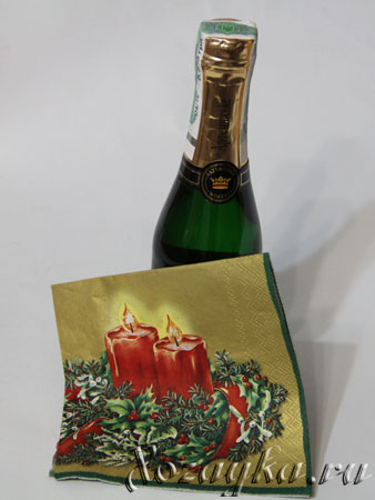 Рождественский декор шампанского